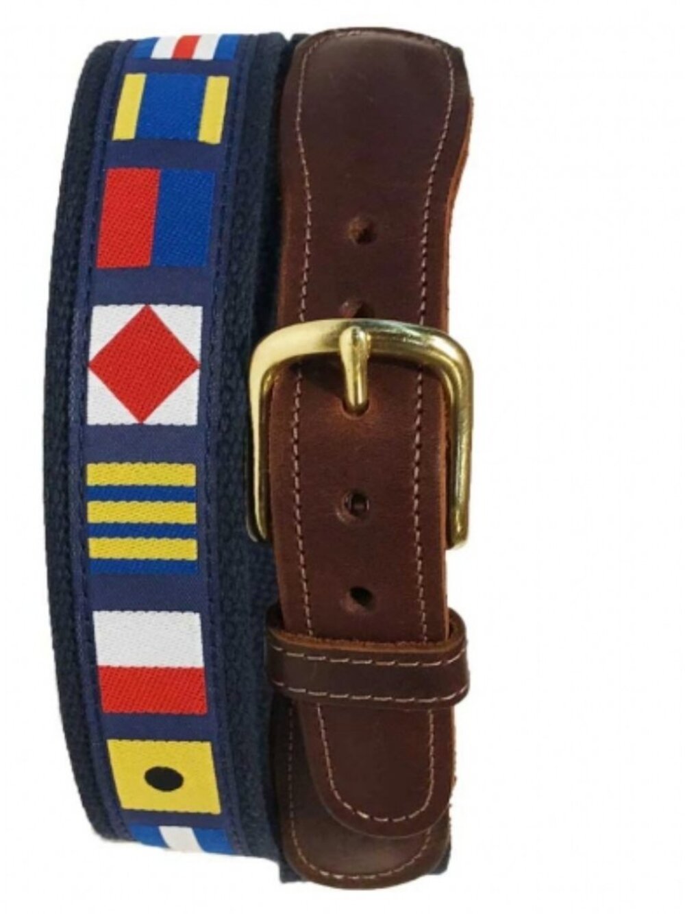 Preston Leather Nautical Code Flag Belt Size 42